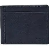 Fossil Leder Kartenhalter Neel Bifold With Flip ID Navy blau