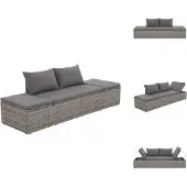 vidaXL Gartenbett Grau 195×60 cm Poly Rattan - Gartenbetten
