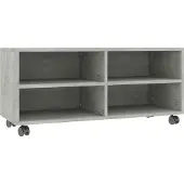 Syfax TV-Schrank mit Rollen Betongrau 90x35x35 cm Holzwerkstoff