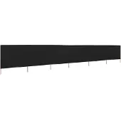 Syfax 6-teiliges Windschutzgewebe 800 x 160 cm Schwarz
