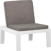 Syfax Garten-Lounge-Stuhl mit Auflage Kunststoff Weiß