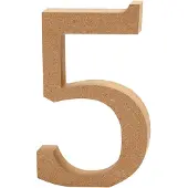 Creativ Company Zahl, 5, H 13 cm, Stärke: 2 cm, MDF, 1Stck