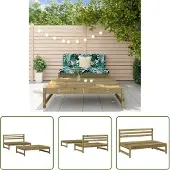 The Living Store 2-tlg. Garten-Lounge-Set Kiefernholz Imprägniert
