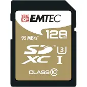 Emtec ECMSD128GXC10SP, 128 GB, SDXC, Klasse 10, 95 MB/s, 90 MB/s, Schwarz