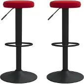 Syfax Barhocker 2 Stk. Weinrot Samt