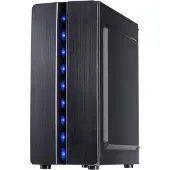 Inter-Tech 88881309, Mini Tower, PC, Schwarz, ATX, ITX, micro ATX, Heimbüro, Blau
