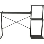 Syfax Schreibtisch mit Regal Schwarz 116×50×93 cm