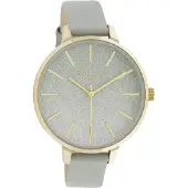 Oozoo Damen Lederarmband Uhr Timepieces grau Analog Quarzuhr UOC11031