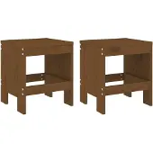 Syfax Gartenhocker 2 Stk. Honigbraun 40x36x45 cm Massivholz Kiefer