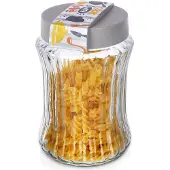Excellent houseware Vorratsdose für Trockenfutter aus Glas und Kunststoff