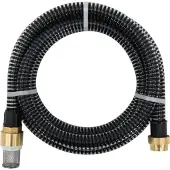 Syfax Saugschlauch mit Messing-Anschlüssen Schwarz 1,1" 10 m PVC