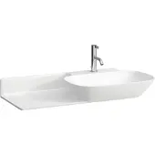 Laufen INO Waschtisch, 1 Hahnloch, ohne Überlauf, Keramikablage links, 900x450mm, H8133014001111, Farbe: Weiß mit LCC