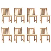 Syfax Gartenstühle 8 Stk. mit Kissen Massivholz Teak