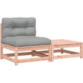 Syfax Gartensofa ohne Armlehnen mit Kissen und Hocker