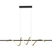 JUST LIGHT . LED-Hängeleuchte Emanda, Eisen, schwarz-messing