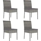 Syfax Garten-Essstühle 4 Stk. Poly Rattan Grau