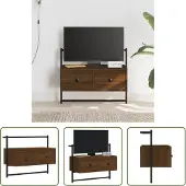 The Living Store TV-Wandschrank Braun Eiche 60,5x30x51 cm Holzwerkstoff