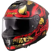 LS2 Helmets LS2 FF808 Stream II Drako Helm, schwarz/rot/gold, 2XL (63/64)