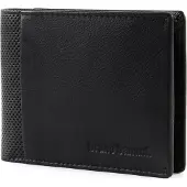 Bruno Banani Leder Geldbörse RFID-Safe Wallet Quer Black schwarz