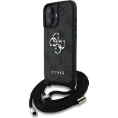 GUESS 4G Big Logo Cord Stap Crossbody Apple iPhone 16 schwarz
