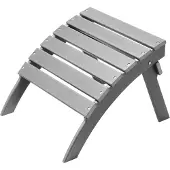Vevor Adirondack-Ottomane, 21,5L x 18,9B x 14,8H Zoll, klappbarer Adirondack-Ottomane aus HDPE-Kunststoff, wetterfeste Fußstütze , grau