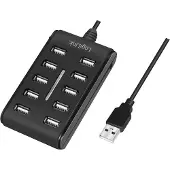 Logilink UA0125, USB 2.0, USB 2.0 Type-A, 480 Mbit/s, Schwarz, Rundkabel, AC