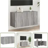 The Living Store TV-Wandschrank Grau Sonoma 80x30x41 cm
