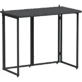Syfax Gartentisch Klappbar Schwarz 90x51x75 cm Poly Rattan