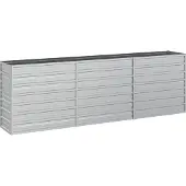 Syfax Garten-Hochbeet 240x40x77 cm Verzinkter Stahl Silbern