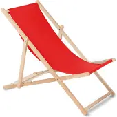 Greenblue Liegestuhl aus Buchholz ohne Armlehne Sonnenliege Gartenliege 110kg ROT