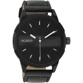 Oozoo Herren Lederarmband Uhr Timepieces schwarz Analog Quarzuhr UOC11004