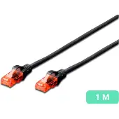 Ewent IM1008, 1 m, Cat6, U/UTP (UTP), RJ-45, RJ-45, Schwarz