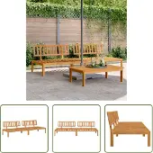 The Living Store Garten-Mittelsofas aus Paletten 2 Stk. Massivholz Akazie
