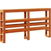 Syfax Kopfteil mit Ablagen Wachsbraun 120 cm Massivholz Kiefer