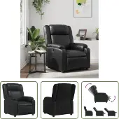 The Living Store Relaxsessel Schwarz Kunstleder