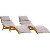 Syfax Sonnenliege 2 stk. Massivholz Akazie Taupe