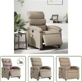 The Living Store Massagesessel Elektrisch Cappuccino-Braun Kunstleder
