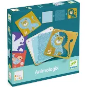 Djeco Animologix Bildaufbau-Lernspiel für Kinder 3-6 Jahre, 24 Karten