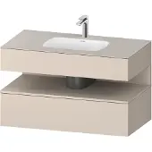 Duravit Collection One Einbauwaschtisch mit Konsolenwaschtischunterbau, 1000x550x600mm, Nische Taupe Supermatt, QA4786083830010, Farbe: Taupe Supermatt/mit Nischenbeleuchtung