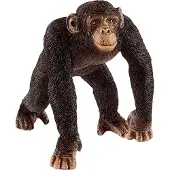 Schleich , Figurine Wildlife Männlicher Schimpanse aus den tropischen Regenwäldern Afrikas, Braun