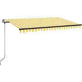 Syfax Markise Manuell Einziehbar 400x350 cm Gelb und Weiß