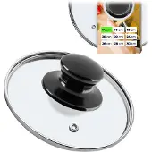 Kadax Topfdeckel "Caserta", Universaldeckel aus Glas mit Schwarzmatt griff, 30 cm