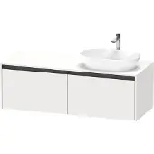 Duravit Waschtischunterschrank Ketho.2 140x55cm, B re, we. ma, 2 Ausz., wandhängend