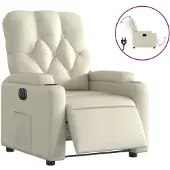Syfax Relaxsessel Elektrisch Creme Kunstleder