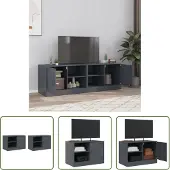 The Living Store TV-Schränke 2 Stk. Anthrazit 67x39x44 cm Stahl