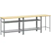 Syfax Werkbank-Set 3 stk. Beige und Grau Pulverbeschichteter Stahl