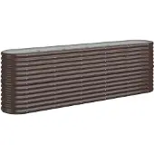 Syfax Hochbeet Verzinkter Stahl 224x40x68 cm Braun