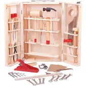 Bigjigs Toys Holz Werkzeugkasten Junior - 28-teiliges Spielzeug