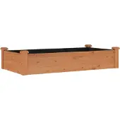 Syfax Hochbeet mit Einsatz Braun 120x60x25 cm Massivholz Tanne