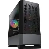 Cougar Gehäuse Mini-Tower MG140 Air ARGB, Schwarz, Mini Tower, PC, Schwarz, micro ATX, Mini-ITX, Blau, Grün, Rot, Rücken, Vorderseite